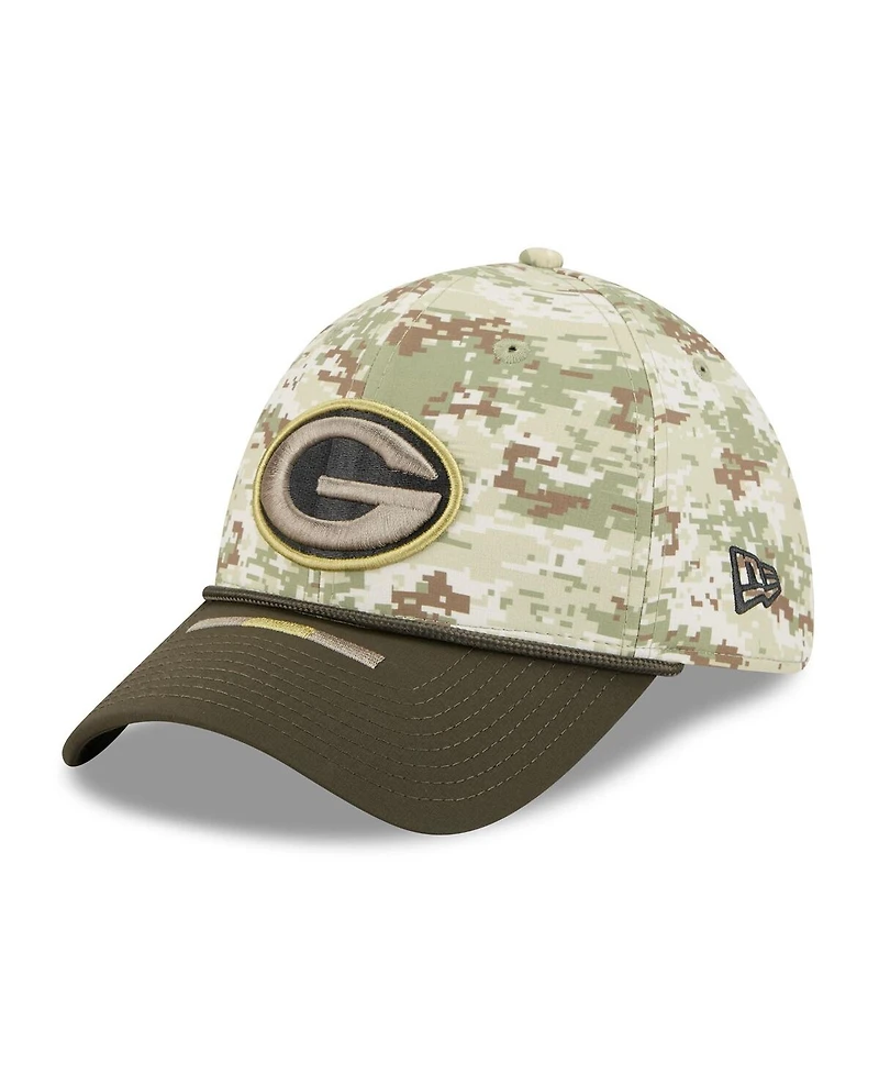 New Era Men's Camo/Dark Green/Dark Green Bay Packers 2025 Salute to Service 39THIRTY Flex Hat