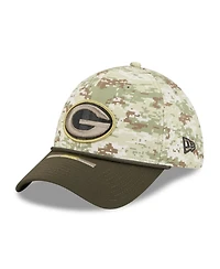 New Era Men's Camo/Dark Green/Dark Green Bay Packers 2025 Salute to Service 39THIRTY Flex Hat