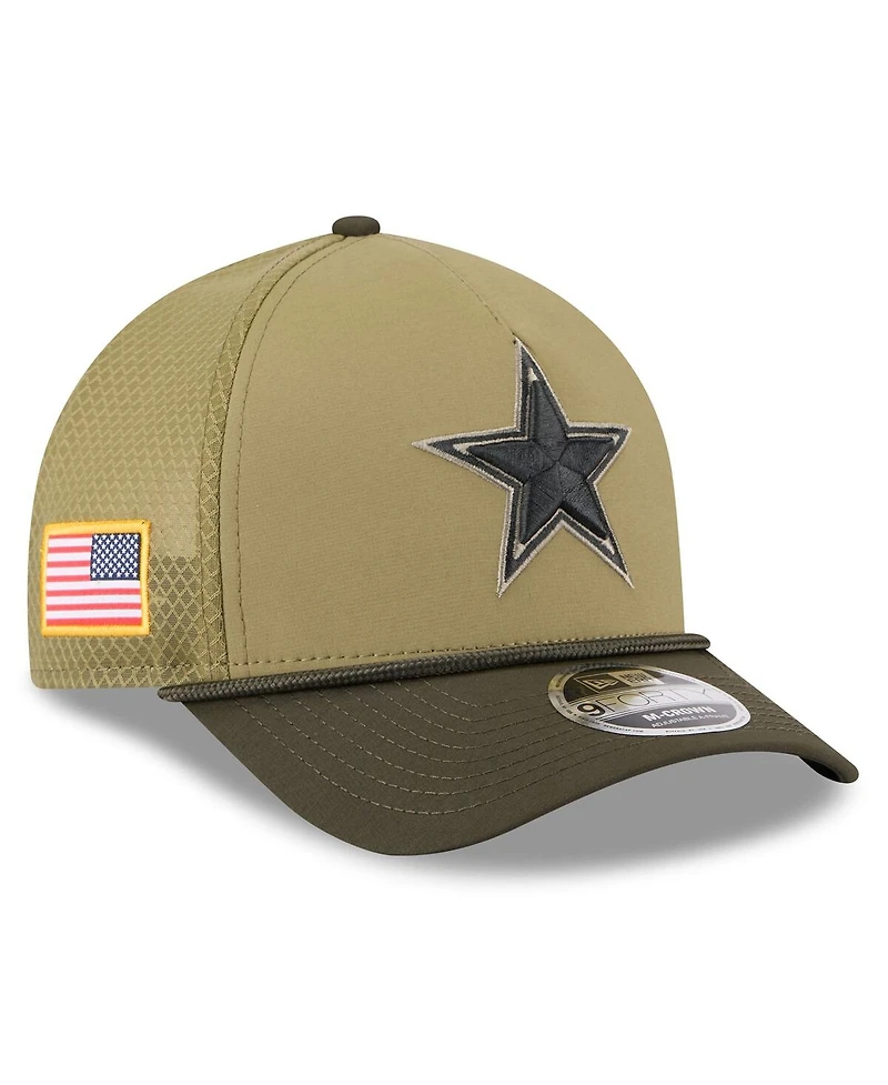 New Era Men's Green Dallas Cowboys 2025 Salute to Service 9FORTY A-Frame M-Crown Adjustable Hat
