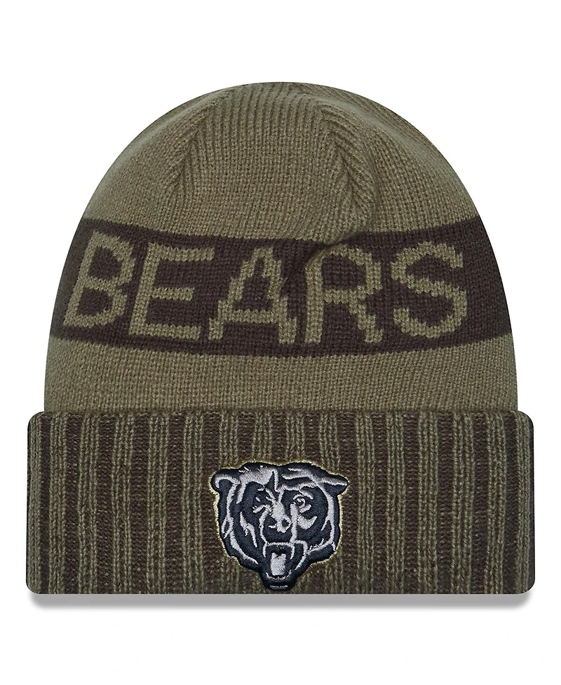 New Era Men's Dark Green Chicago Bears 2025 Salute to Service Cuffed Knit Hat