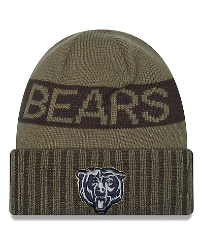 New Era Men's Dark Green Chicago Bears 2025 Salute to Service Cuffed Knit Hat