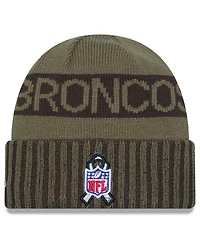 New Era Men's Dark Green Denver Broncos 2025 Salute to Service Cuffed Knit Hat