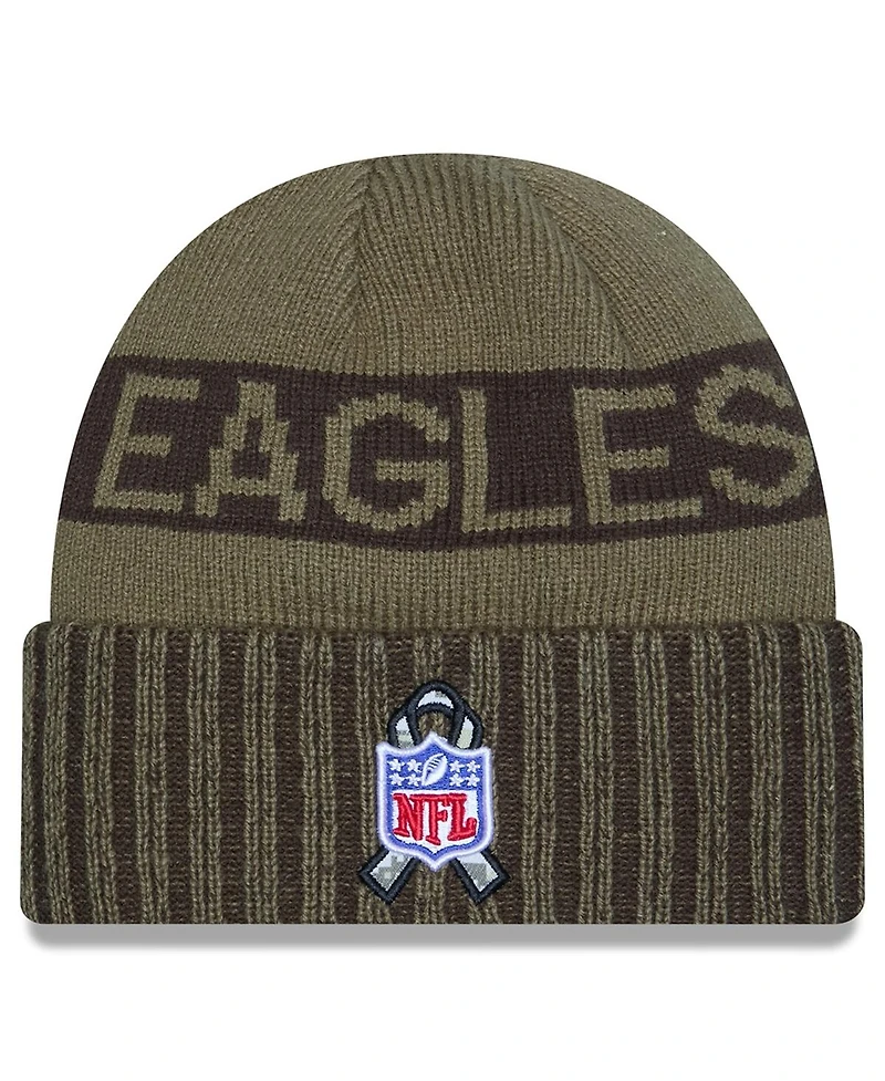 New Era Men's Dark Green Philadelphia Eagles 2025 Salute to Service Cuffed Knit Hat