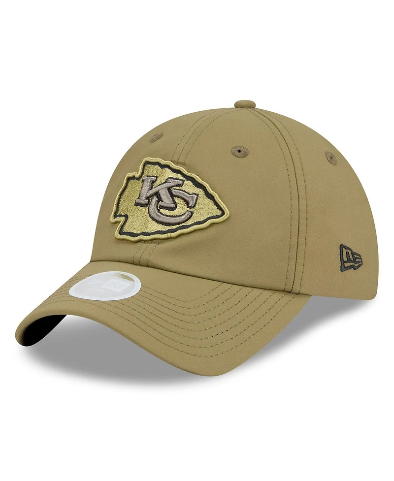 New Era Women's Green Kansas City Chiefs 2025 Salute to Service Pony Tail Adjustable Hat