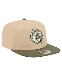 New Era Men's Khaki/Olive Boston Celtics Color Pack Two-Tone A-Frame 9FIFTY Snapback Hat