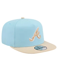New Era Men's Light Blue/Light Beige Atlanta Braves Color Pack A-Frame 9FIFTY Snapback Hat