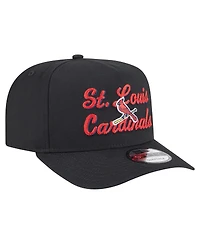New Era Men's Black St. Louis Cardinals Chainstitch 9FIFTY A-Frame Snapback Hat