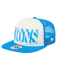 New Era Men's Cream/Blue Detroit Lions Cutout A-Frame 9FIFTY Snapback Hat