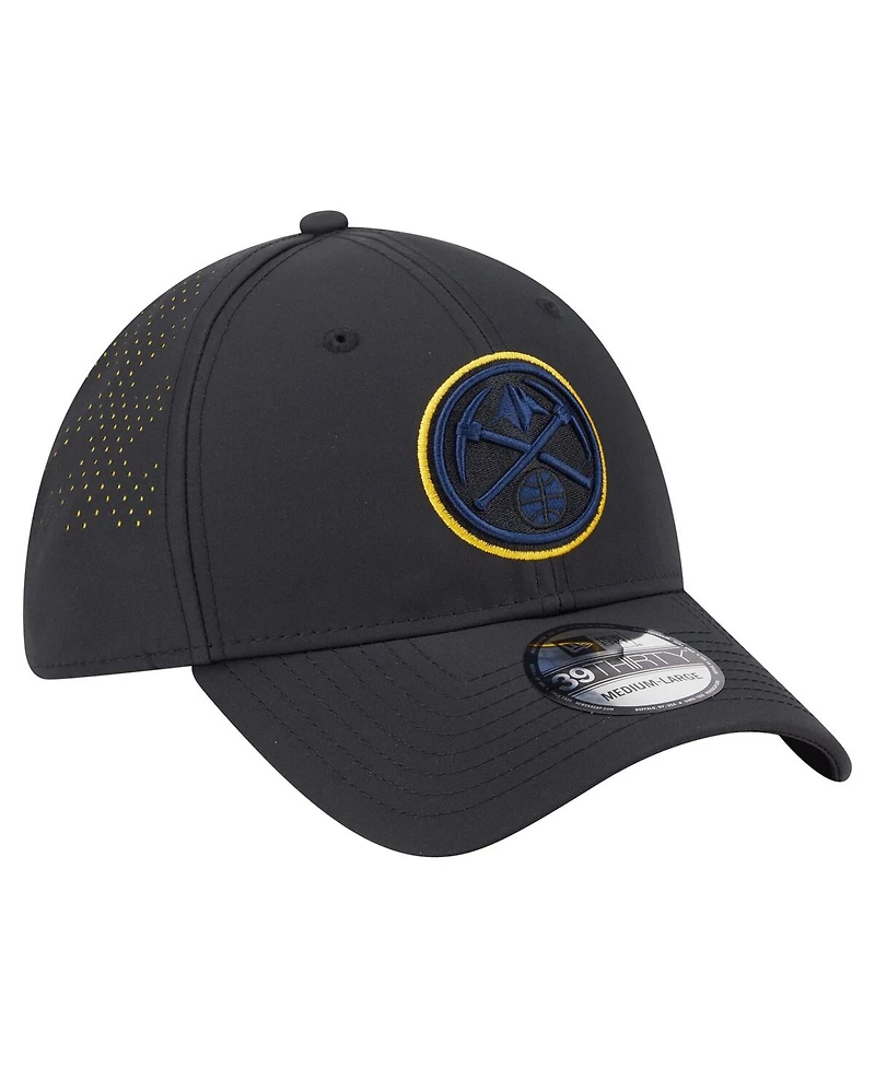 New Era Men's Black Denver Nuggets Night 39THIRTY Flex Hat