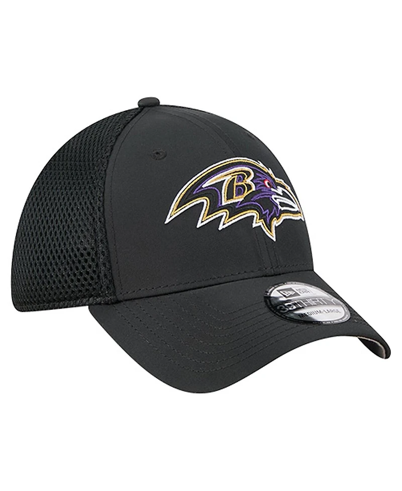 New Era Men's Black Baltimore Ravens Outline 39THIRTY Flex Hat