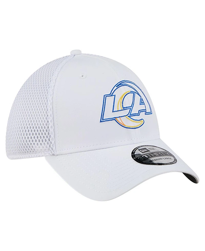 New Era Men's White Los Angeles Rams Outline 39THIRTY Flex Hat