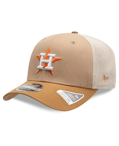 New Era Men's Stone/White Houston Astros 9SEVENTY Trucker Adjustable Hat