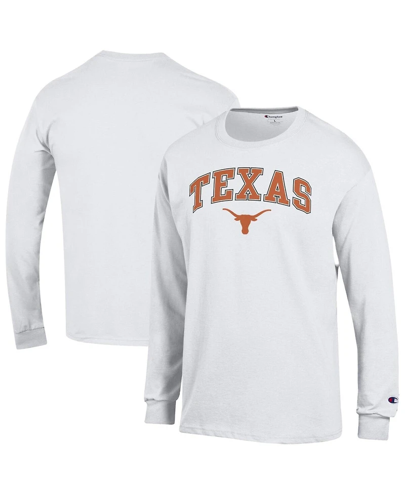 Champion Men's White Texas Longhorns Arch Over Logo Long Sleeve T-Shirt