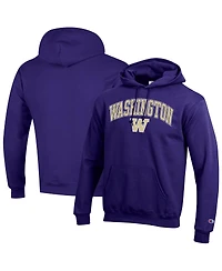 Champion Men's Purple Washington Huskies Arched Logo Fleece Pullover Hoodie