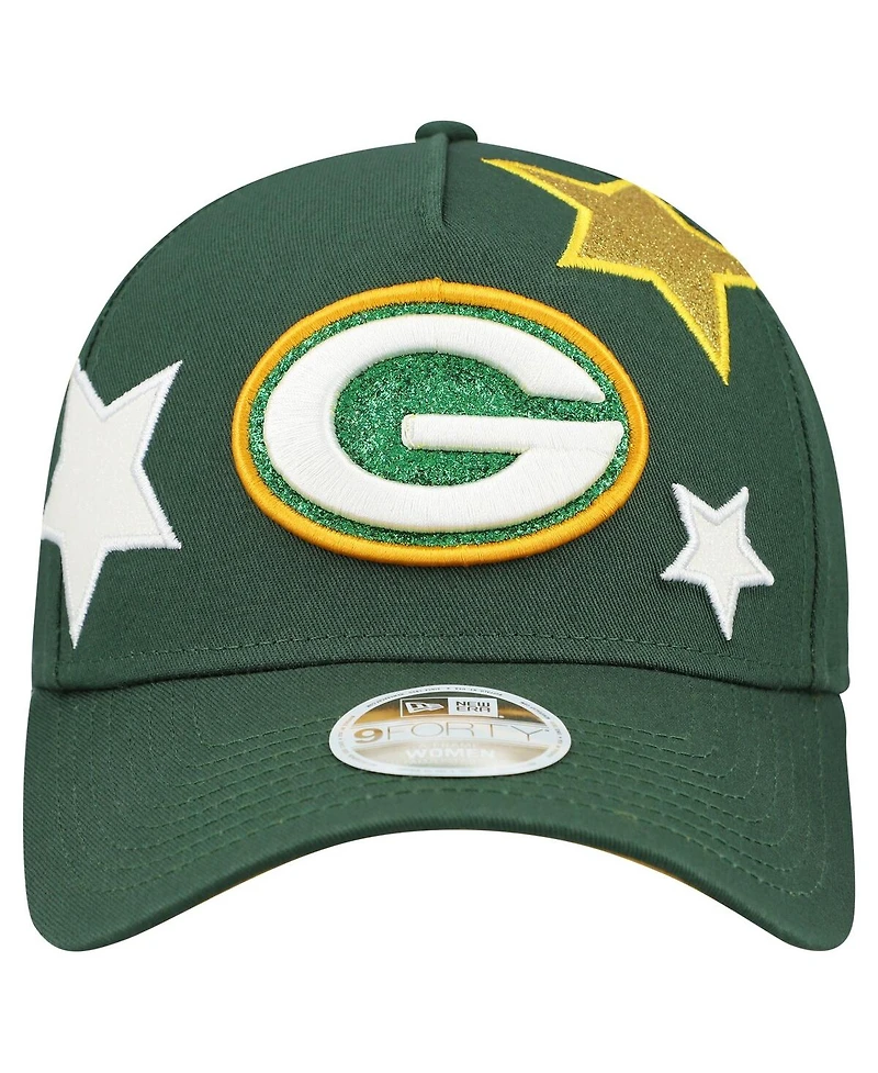 New Era Women's Green Bay Packers Stardom A-Frame 9FORTY Adjustable Hat