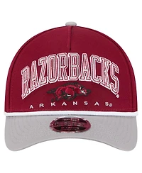 New Era Men's Cardinal/Gray Arkansas Razorbacks Arch Two-Tone Rope 9FORTY A-Frame M-Crown Adjustable Hat