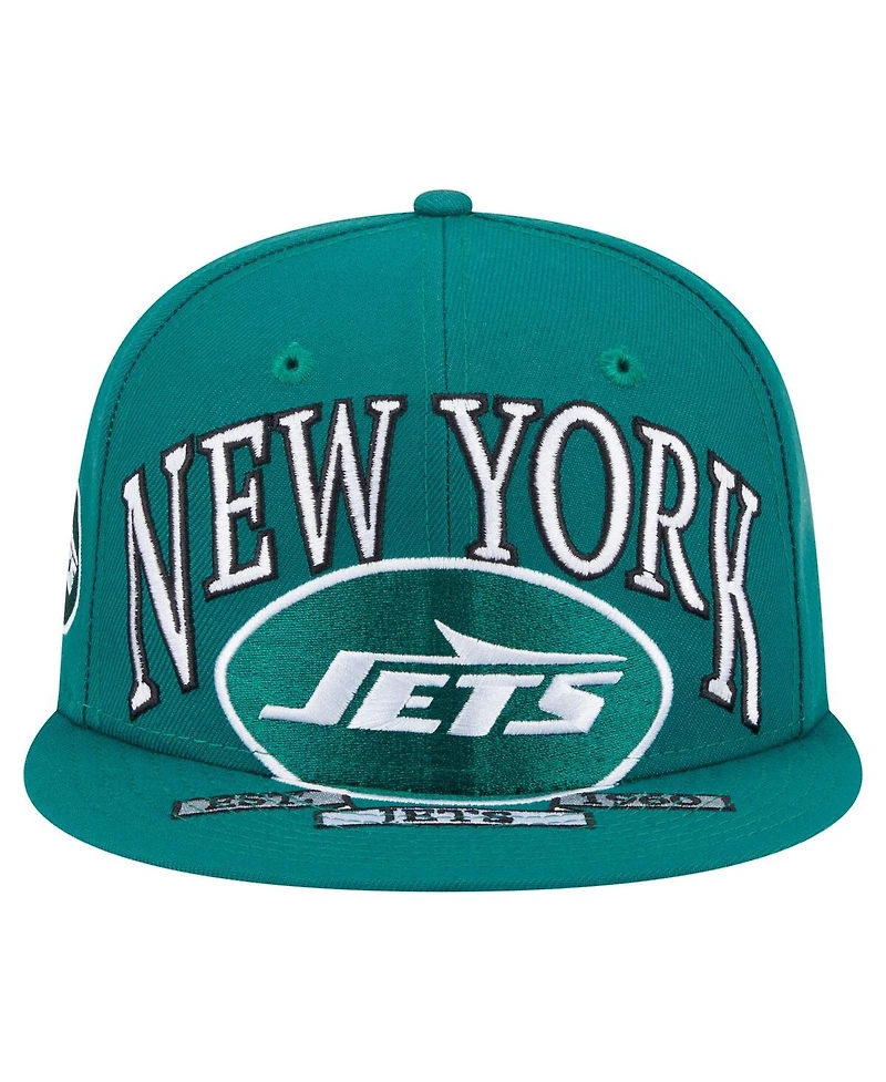 New Era Men's Green York Jets Oversized 59FIFTY Fitted Hat