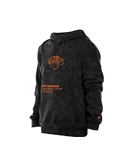 New Era Men's Black New York Knicks Sport Night Mineral Wash Pullover Hoodie