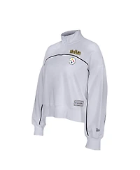 New Era Women's White Pittsburgh Steelers Functional Fandom Quarter-Zip Sweatshirt