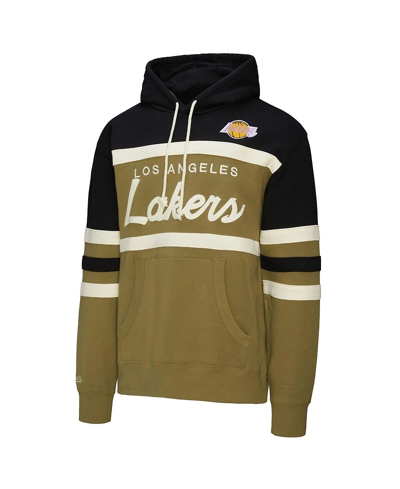 Mitchell & Ness Men's Olive/Black Los Angeles Lakers Double Clutch Head Coach Hoodie