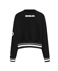 Pro Standard Women's Black Grambling Tigers Cultivated-Pearl Cropped Pullover Sweatshirt