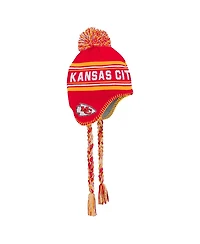 Outerstuff Big Boys and Girls Red Kansas City Chiefs Jacquard Tassel with Pom Knit Hat