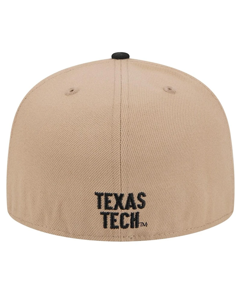 New Era Men's Khaki Texas Tech Red Raiders Two-Tone 59FIFTY Fitted Hat