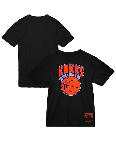 Mitchell & Ness Men's Black New York Knicks Big Tall Hardwood Classics Vintage Logo T-Shirt