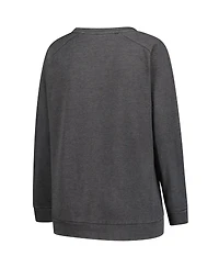 Profile Women's Charcoal Washington Commanders Plus Acid Wash Raglan Sweatshirt