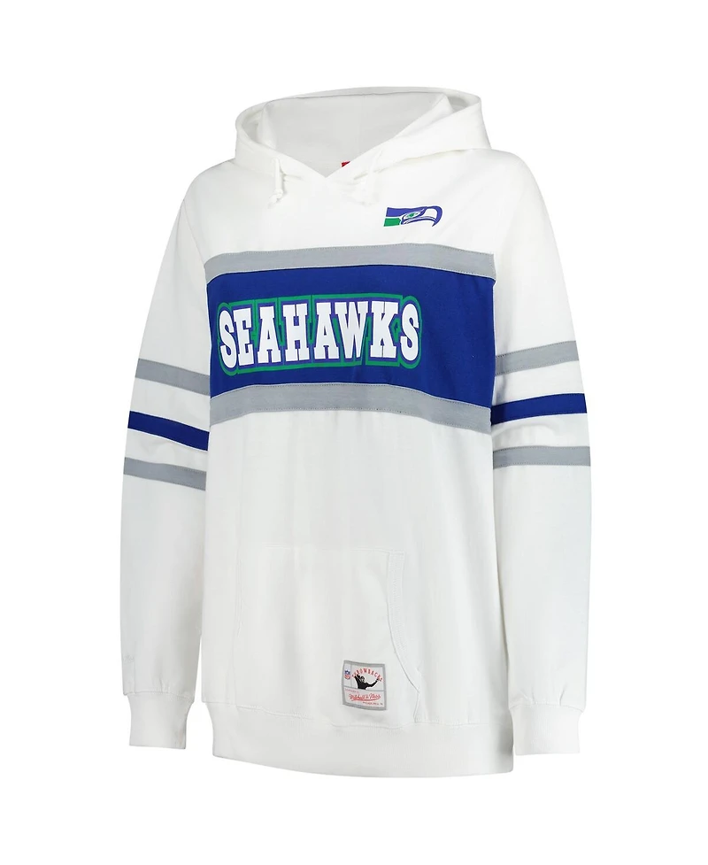 Mitchell & Ness Women's White Seattle Seahawks Plus Head Coach Throwback Pullover Hoodie