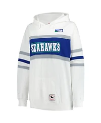 Mitchell & Ness Women's White Seattle Seahawks Plus Head Coach Throwback Pullover Hoodie