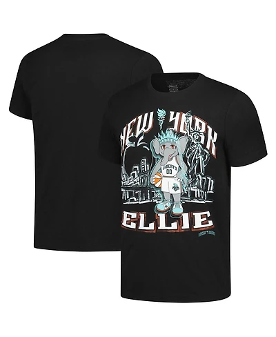 Stadium Essentials Men's and Women's Black New York Liberty Ellie Mascot City Elementized T-Shirt
