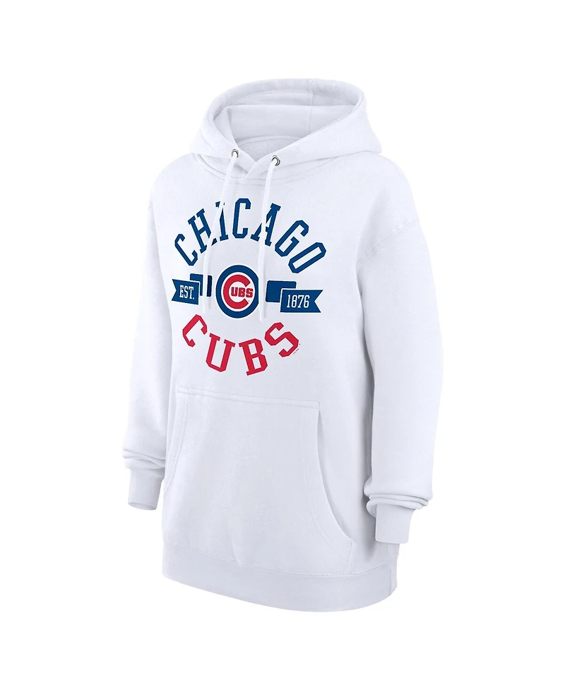 G-iii 4Her by Carl Banks Women's White Chicago Cubs City Graphic Pullover Hoodie
