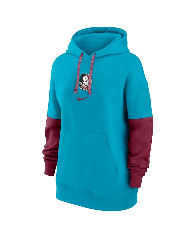 Nike Women's Turquoise Florida State Seminoles Oversized Essential Fleece Hoodie