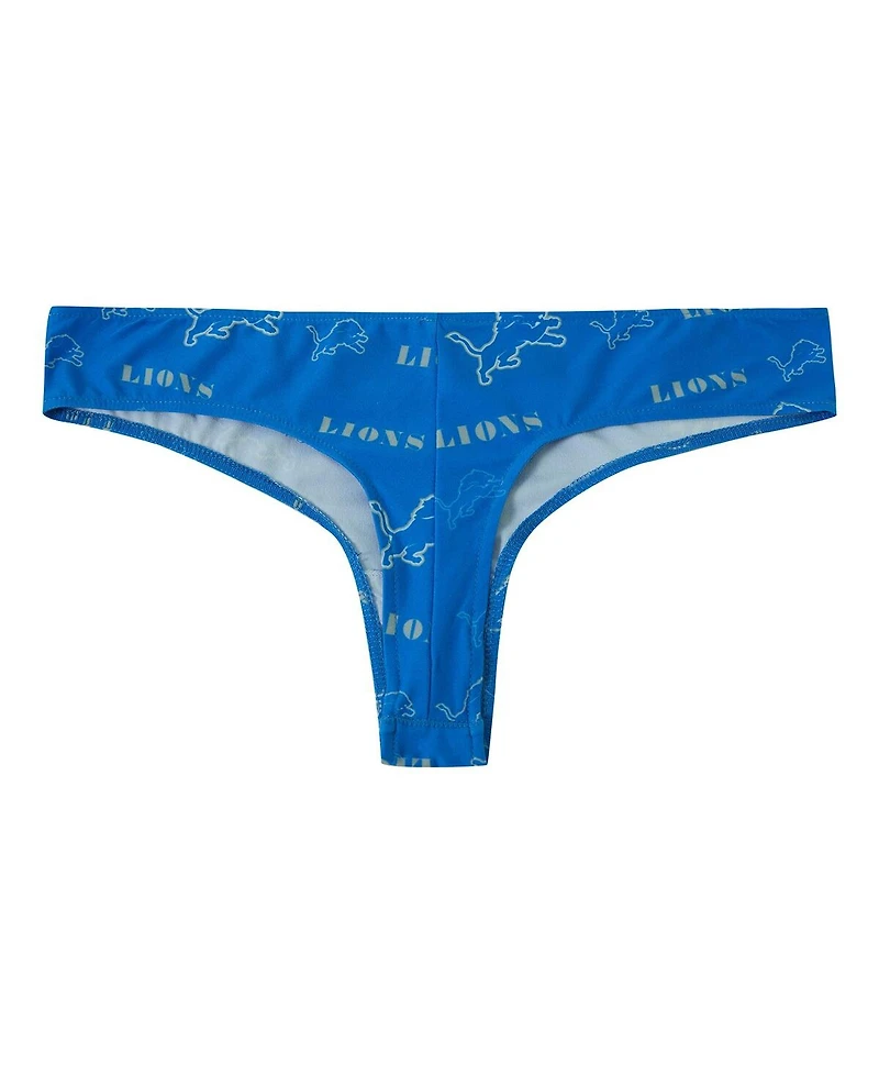 Concepts Sport Women's Blue Detroit Lions Mosaic All Over Print Thong