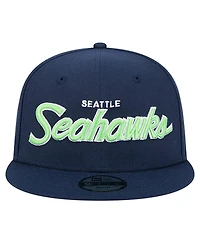 New Era Big Boys and Girls Navy Seattle Seahawks Main Script 9FIFTY Snapback Hat