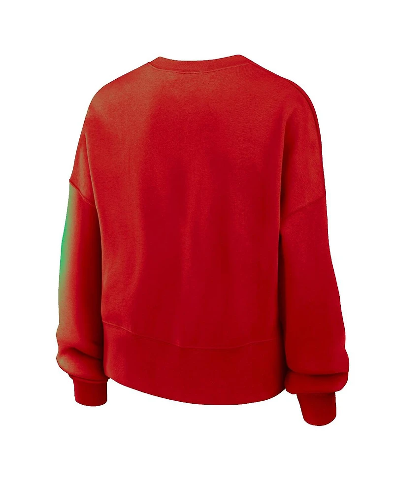 Nike Women's Red U.s. Paralympics Oversized Phoenix Fleece Sweatshirt