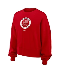Nike Women's Red Team Usa Oversized Phoenix Pullover Sweatshirt