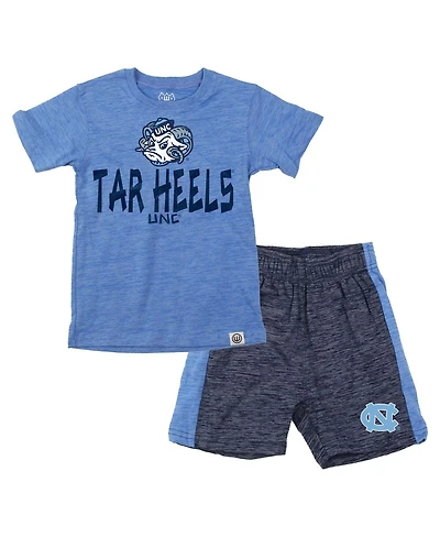 Wes & Willy Toddler 2-Piece North Carolina Tar Heels Cloudy Yarn T-Shirt and Shorts Set