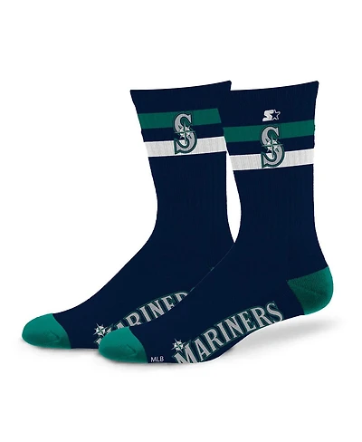 Starter Men's and Women's Seattle Mariners Team Color Two-Stripe Crew Socks
