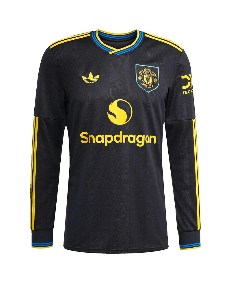Adidas Men's Kobbie Mainoo Black Manchester United 2025/26 Third Replica Long Sleeve Player Jersey