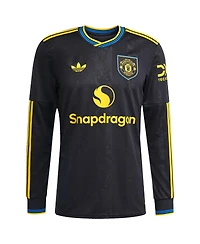 Adidas Men's Kobbie Mainoo Black Manchester United 2025/26 Third Replica Long Sleeve Player Jersey