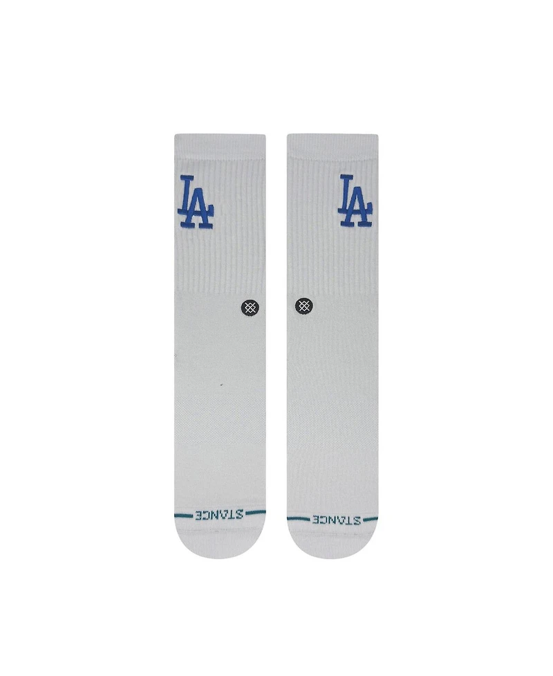 Stance Men's and Women's Los Angeles Dodgers White Crested Knit Crew Socks
