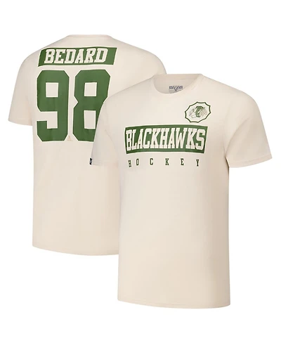 Levelwear Men's Connor Bedard Khaki Chicago Blackhawks 2024 Nhl Military Appreciation Richmond Delta Player Name Number T-Shirt