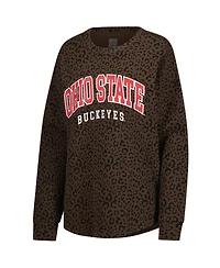 Gameday Couture Women's Brown Ohio State Buckeyes Leopard Oversized Sweatshirt