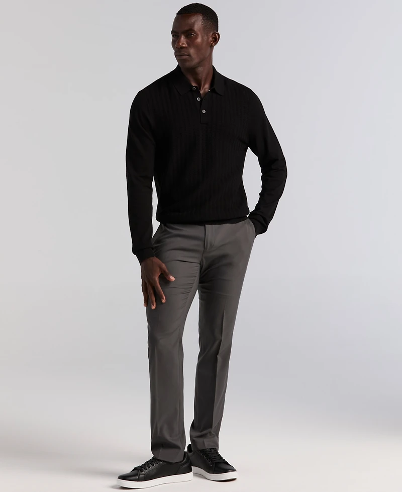 Perry Ellis Men's Long Sleeve Polo Shirt