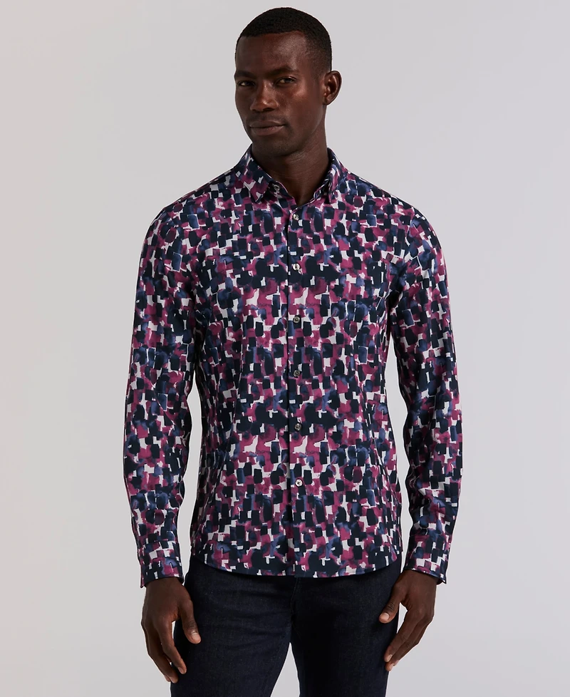 Perry Ellis Men's Long Sleeve Slim Fit Shirt