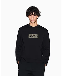 A|X Armani Exchange Men's Gold Logo Center Chest Graphic Crewneck Sweatshirt