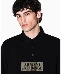 A|X Armani Exchange Men's Gold Logo Polo Shirt