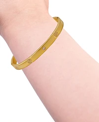Guess Cubic Zirconia Gold and Silver-Tone Side Hinge Bangle Bracelet
